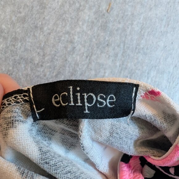 Eclipse Y2K Mini Dress – Neon Pink Floral, Size M, Made in USA - Picture 4 of 5